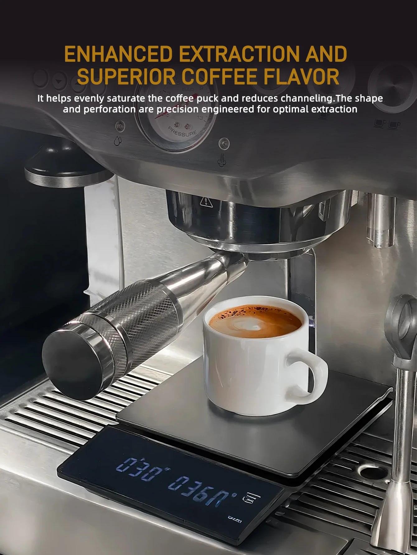 Precision Shower Screen Group Head with Silicone Steam Ring Compatible with Breville 9 Series Espresso Machines