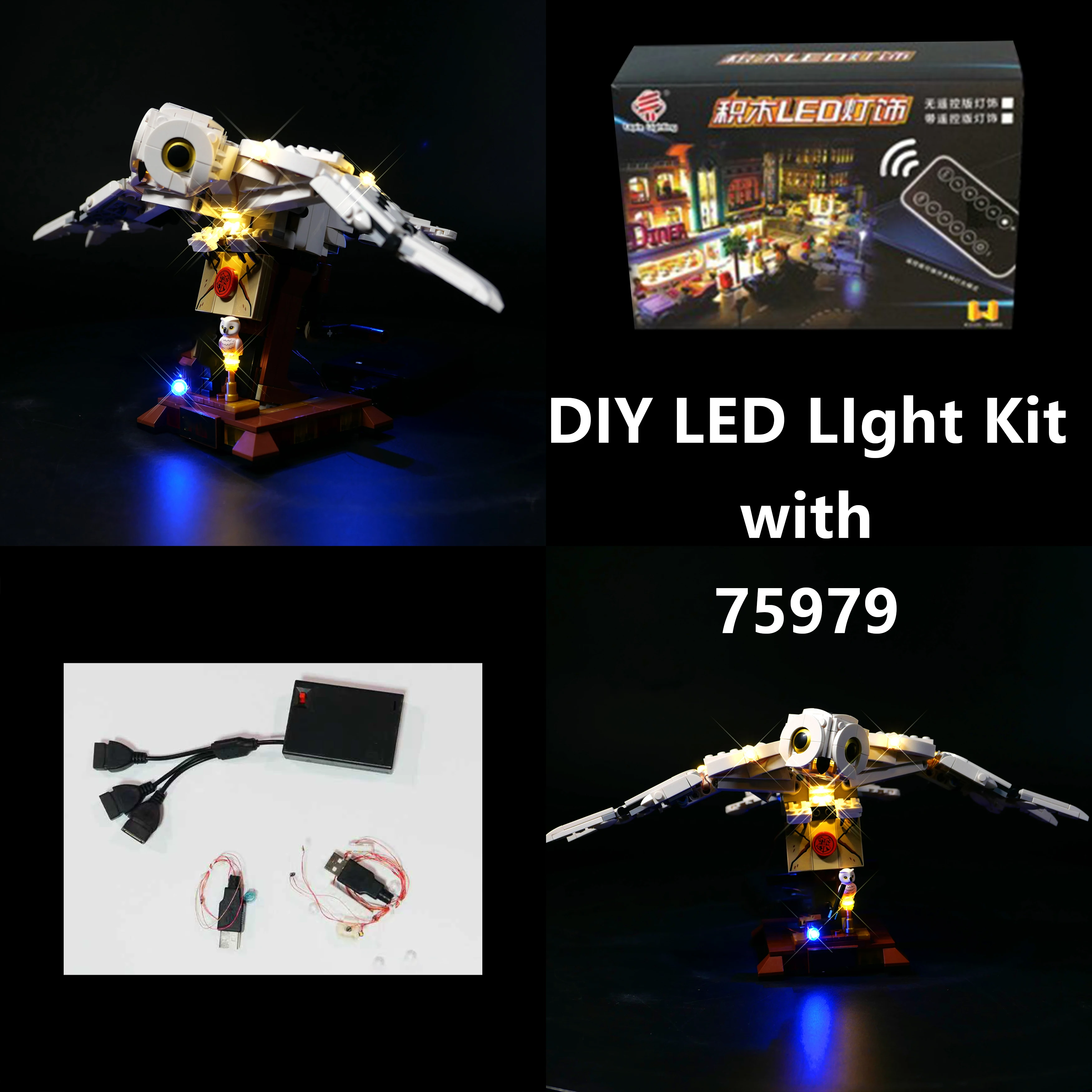 

DIY LED Light Kit Compatible with 75979 Wizard Theme White Owl Blocks, Decorative Lighting Accessories for Collection & Display