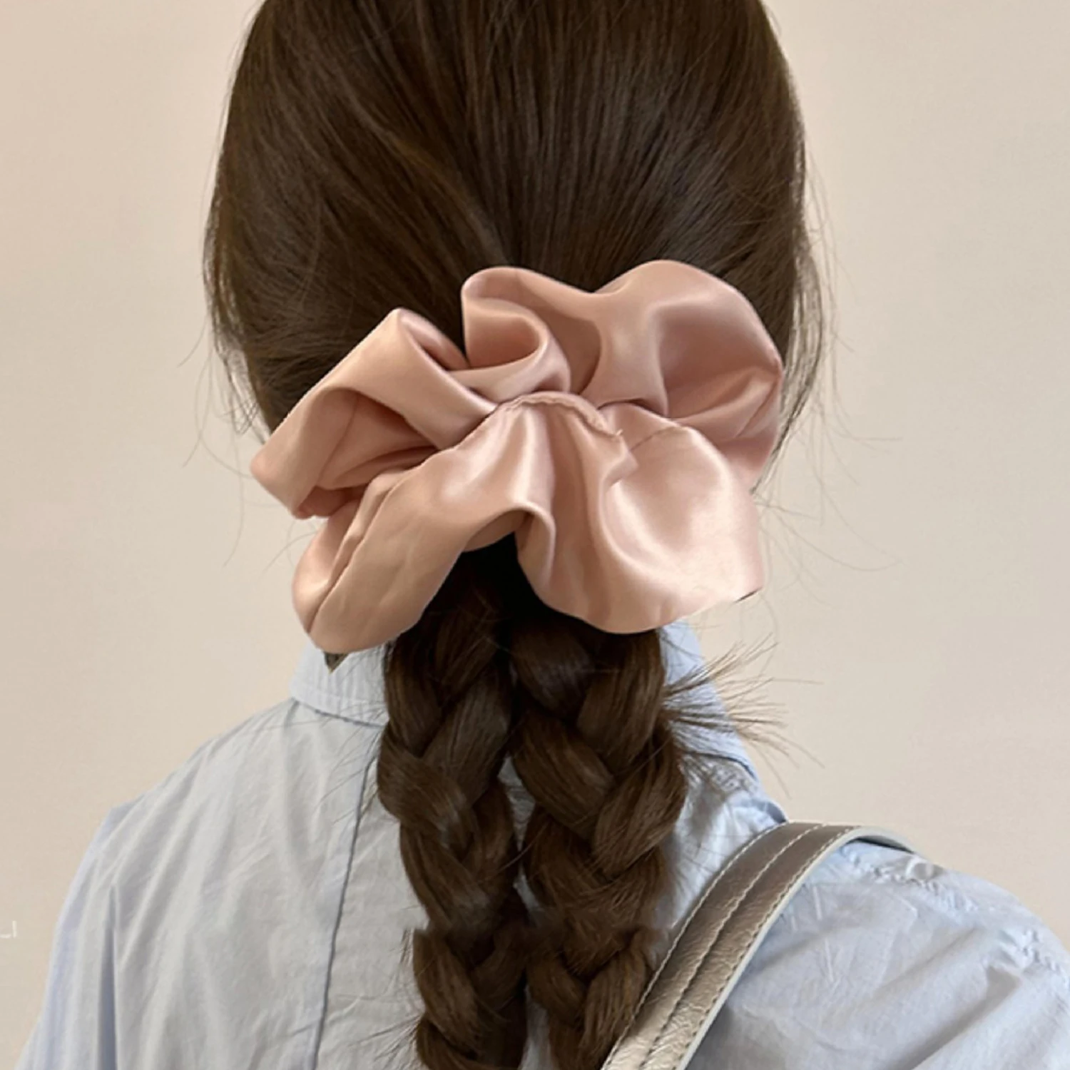 2024 Women Big Bands Elastic Oversize Satin Scrunchies Hair Ties Girls Ponytail Holder Hair Rubber Bands Hair Accessories