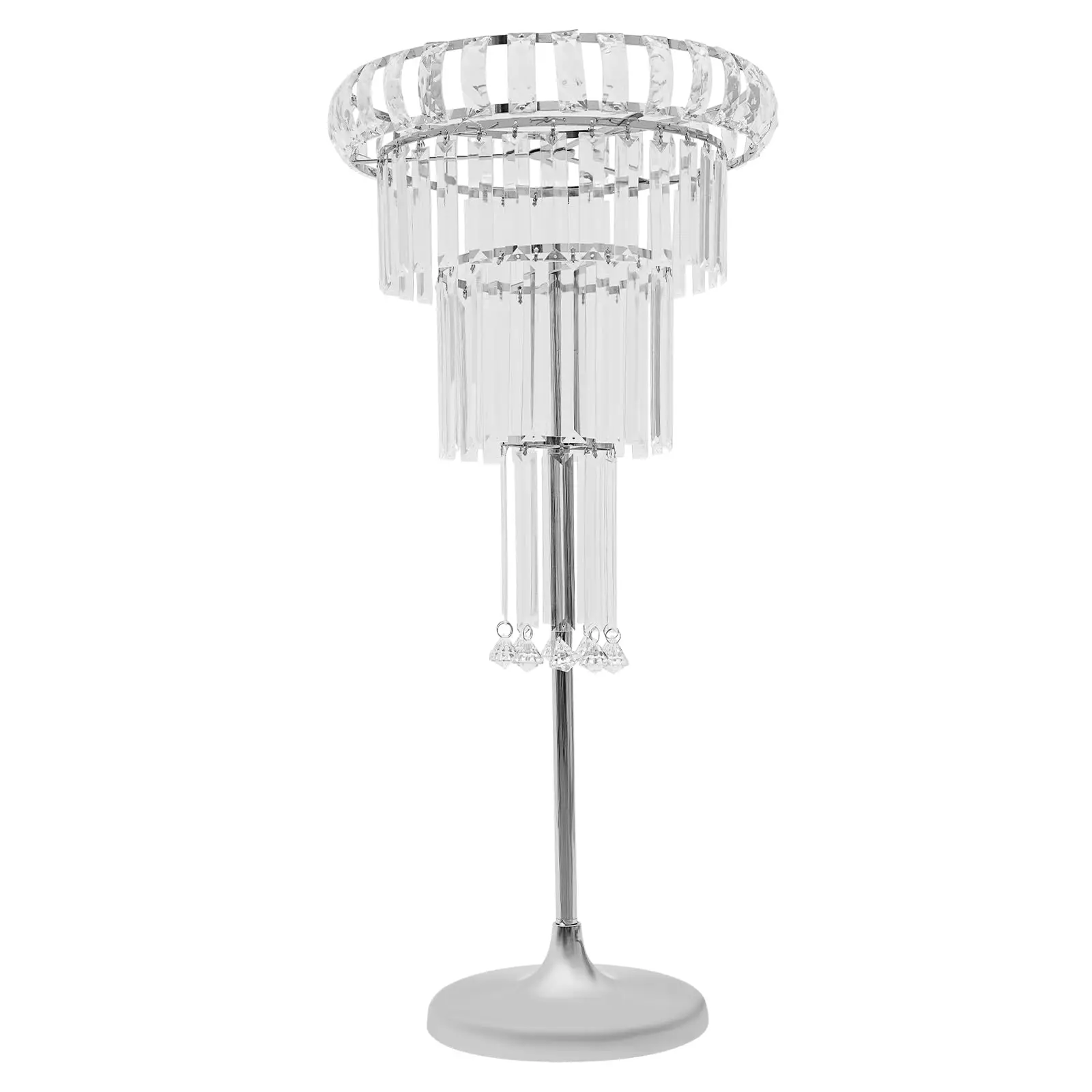 Flower Vase, 32.28in Crystal Wedding Flower Stand with Light, 4-Tier Round Chandelier Pedestal Stand Wedding Vase Wedding Crysta