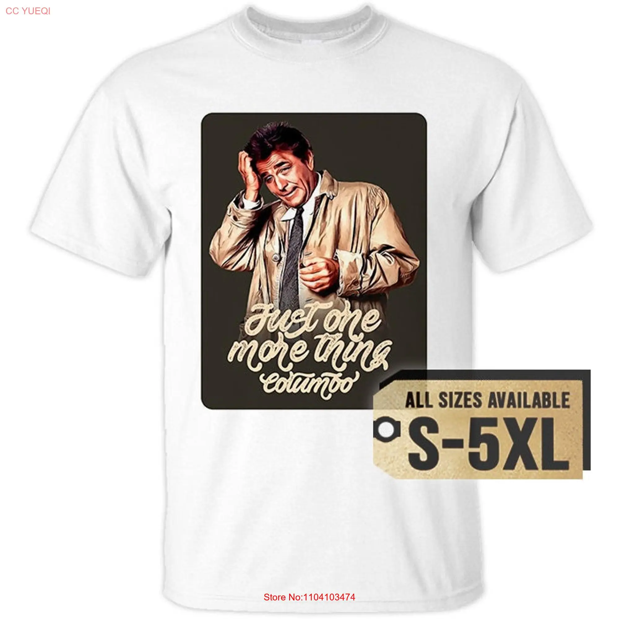 Columbo V1 Peter Falk Natural White Gray Vintage Men T Shirt all sizes S 5XL Film long or short sleeves