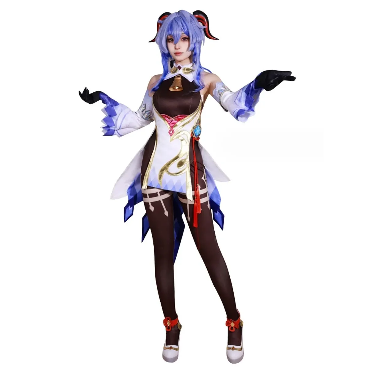 

Anime Genshinimpact Ganyu Cosplay Costume Ganyu Wigs Suit Dress Uniform Halloween Party Outfit for Women