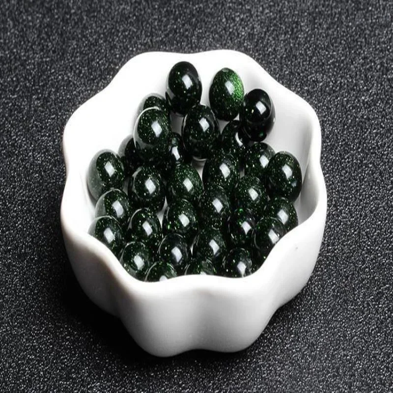 4A Green Sandstone Loose Beads DIY Semi-Finished Product