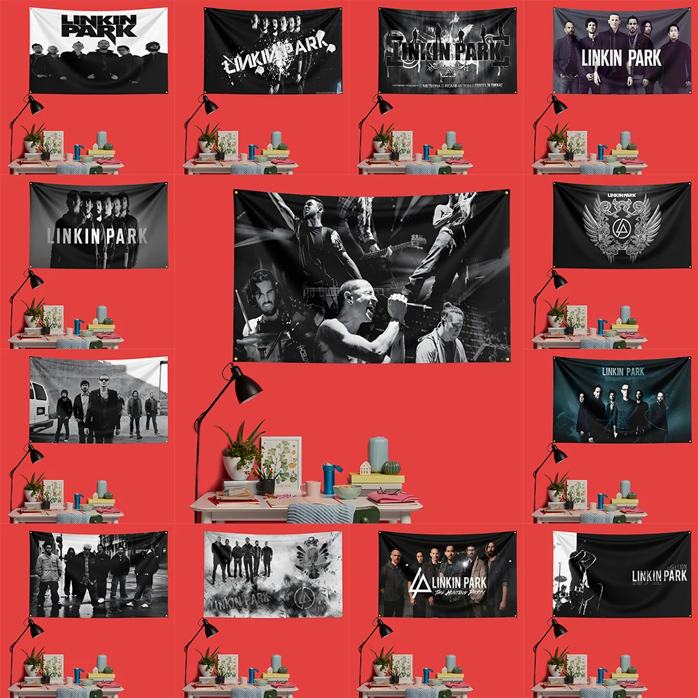 Linkin Park Inspired Rock Music Flag 3x5 FT 90x150cm Polyester Decorative Banner Tapestry For Music Fans Bedroom Wall Decoration