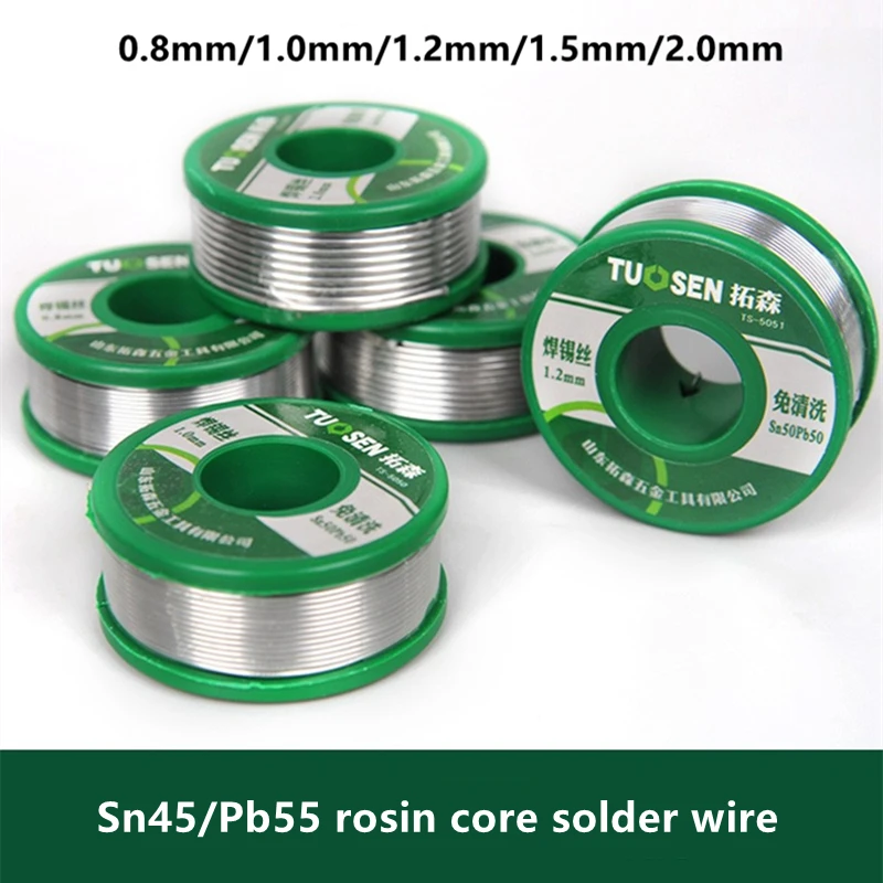 

Tuosen 120G/500G rosin core tin wire Sn45/Pb55 lead containing solder wire high-quality welding wire 0.8/1.0/1.2/1.5/2.0mm