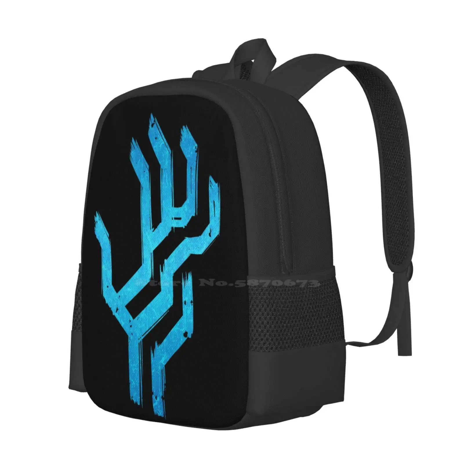 Fenris - Lyrium Ghost Pattern Design Bag Student'S Backpack Fenris Da2 Dragon Age 2 Dragon Age Ii Daii Lyrium Blue Wraith