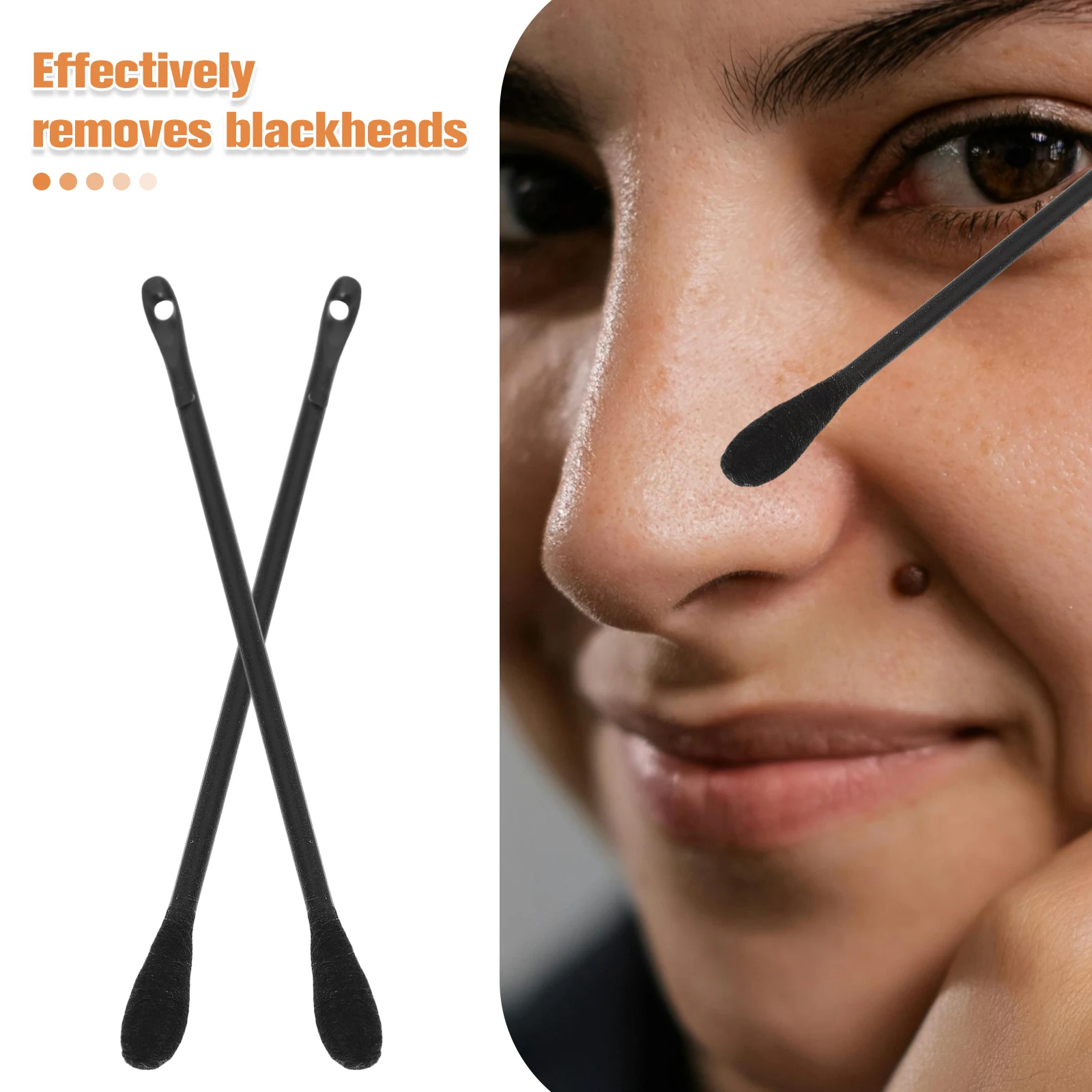 100 قطعة مسحات القطن الرؤوس السوداء أدوات إزالة المتاح طقم الوجه النازع مكشطة العناية بالبشرة اكسسوارات التجميل