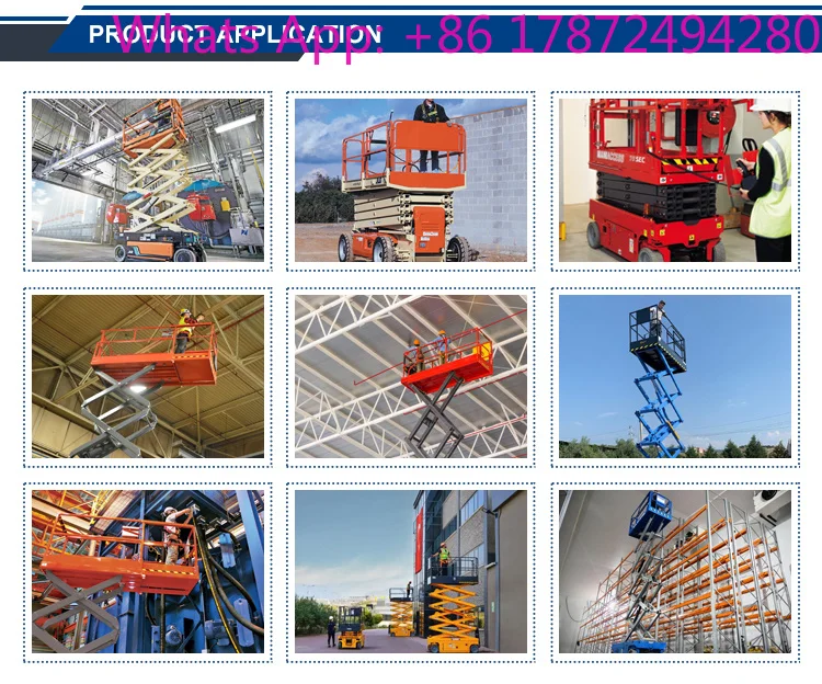 

8m Electric Hydraulic Scissor Lift Platform with Engine Motor Gear Self Propelled 320kg Capacity