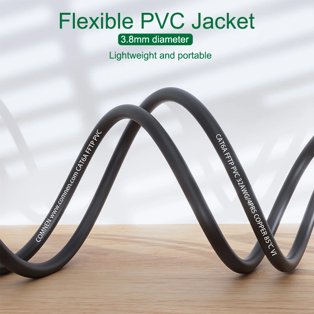 Patchtek CAT6A Ethernet Cable 10Gbps 90/360 Degree Rotation  10G Cat6 Patch Cord UTP Lan Cable for Ps5 Router Xbox Computer