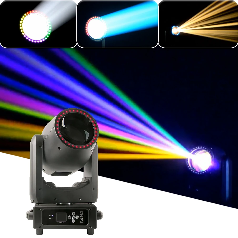 NEW LED 2X0.5W Halo light Strip 300W Atomization Beam Spot Moving Head Light DMX512 23CH For DJ Disco Lighting Show Music Party