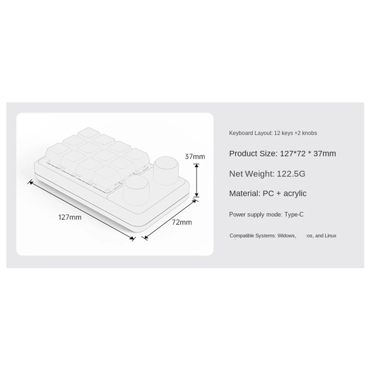 

Клавиатура с ручкой RGB Игровая клавиатура Механическая горячая замена Macropad Программирование макросов 2,4G Custom Black
