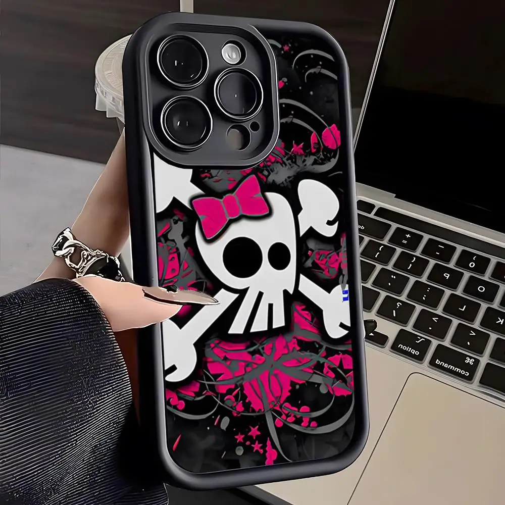 Love Black And Cute Emo Phone Case For IPhone 16 Pro Max 17 15 Pro 14 Plus 13 12 11 XR XS Max X Soft TPU Back Cover