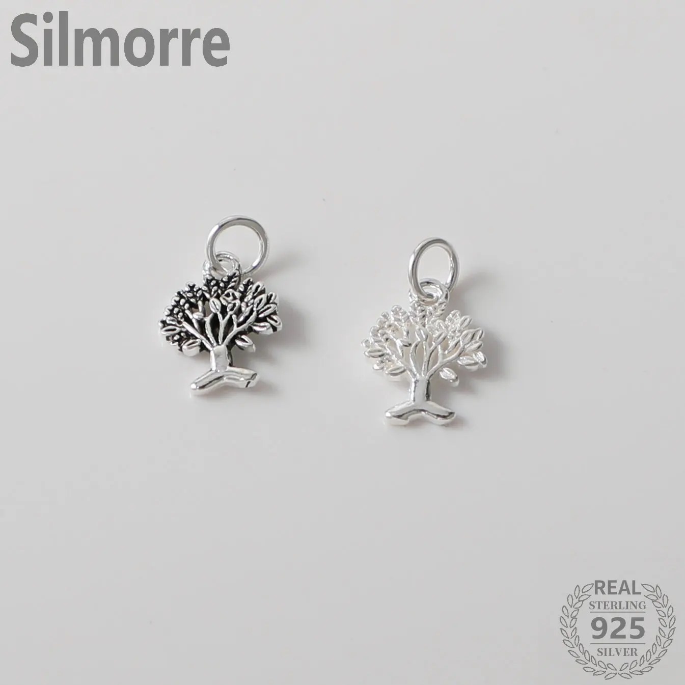 1PC  100% Solid 925 Sterling Silver Arbor Vitae Life Tree Charm Pendant for DIY Necklace Bracelet Making S925 Fine Jewelry