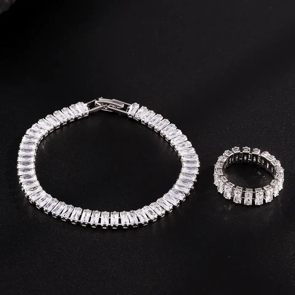 Uilz Fashionable Trendy Handmade Bracelet And Ring 2-piece Set For Women Daily Party Versatile Jewelry Series Gifts