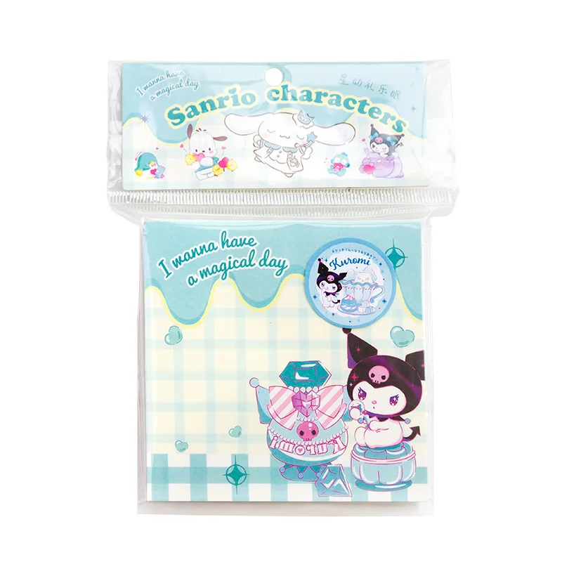 200PCS Sanrio Sticky Notes Hello Kitty Kuromi Cinnamoroll Kawaii Cartoon Anime Sticky Notes Thickened Student Message