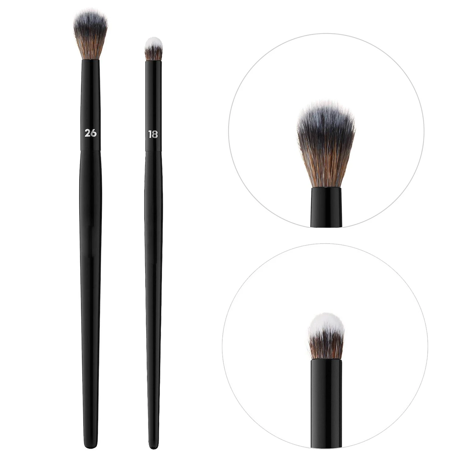 PRO Black Eye Crease #26 & Shadow Makeup Brushes #18 - High quality Soft synthetic Blending Cosmetics Beauty Brush Tools