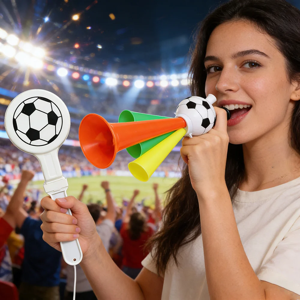 5pcs Football Trumpet,Fan Cheering Set,Air Horn & Clappers,Handheld Noise Makers Sporting Events,Fan Cheering Tools Soccer Games