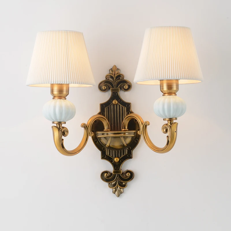 European-style living room double-head household wall lamp Bedroom bedside single-head  Hotel rooms Aisle hall Engineering