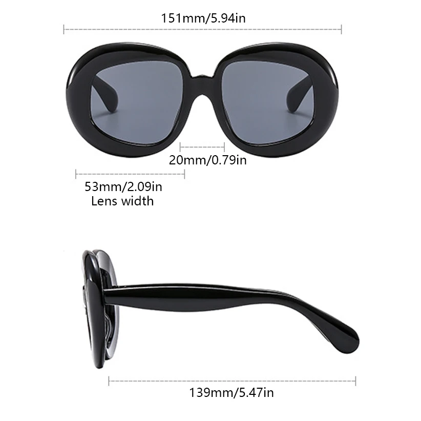 KAMMPT Oversized Fashion Sunglasses 2024 New Multi Candy Color Women Shades Trendy Stylish Gradient Brand Travelling Eyewear