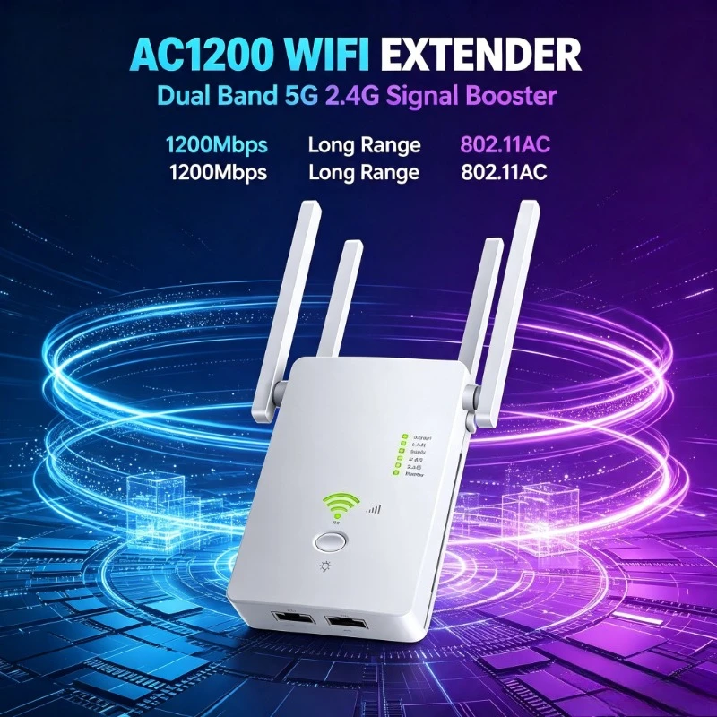 1200‑rate 802.11AC Dual‑band Networking Accessory With 3‑in‑1 Modes, Ideal For Attic Corner Weak Internet Spots