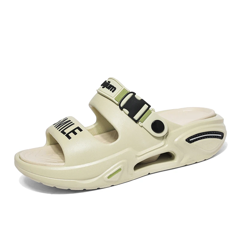 Nuevas zapatillas de hombre de gran tamaño, sandalias deportivas informales de suela gruesa a la moda, zapatos de playa al aire libre transpirables ligeros de EVA para hombre