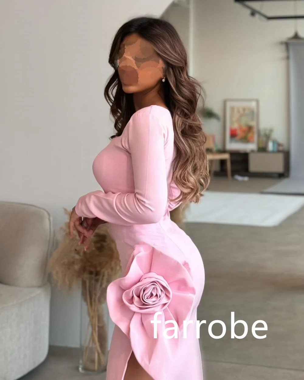 맞춤형 은밀한 저지 플리츠 플라워 A 라인 스퀘어 넥 미디 드레스, 맞춤형 행사 드레스, 클래식 절묘한 모던 스타일