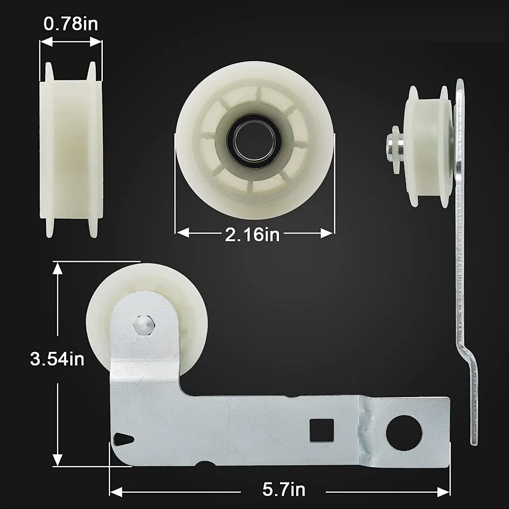 Dryer Drum Belt and Idler Pulley and Pulley Kit Compatible with May-tag,Ken-more Dryers 661570VP 661570V PS11726337