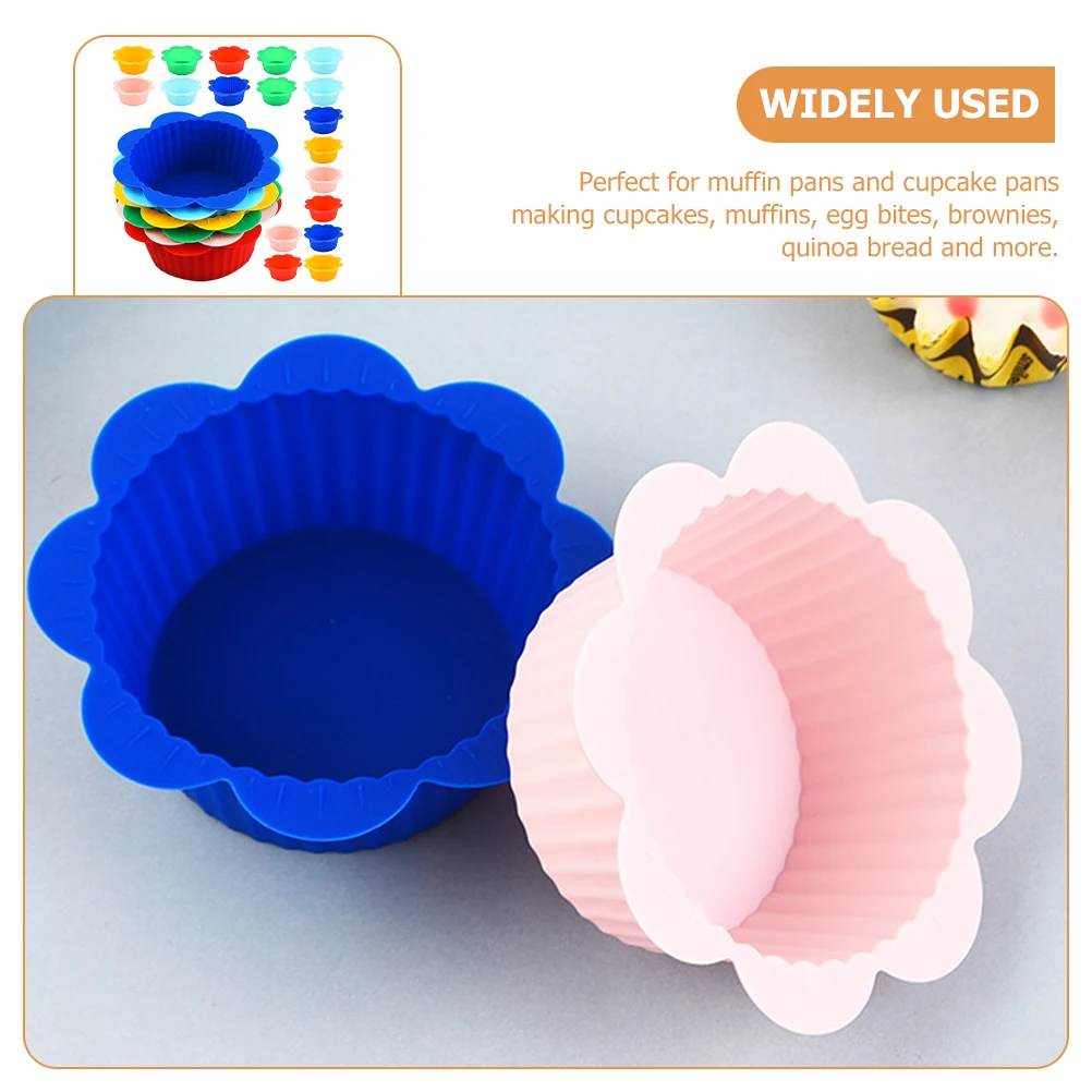 

24pcs Muffin Mold Reusable Liners Baking Cups Reusable Cupcake Liners Cake Pan Cupcake Kitchen Molds Food Grade Oven Safe