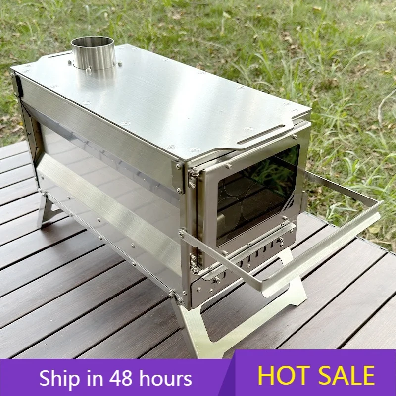 

POWER LEAP Portable Stainless Steel Charcoal Stove Foldable Desktop Heater for Outdoor Camping Manually Applied Tent Heating