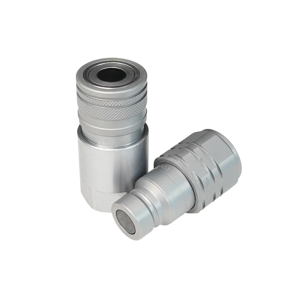 100CPS Flat 3/8 1/4 3/4 Threaded Npt Bsp Hydraulic Release Quick Disconnect Fittings Stainless Steel Hydraulic Quick Couplings