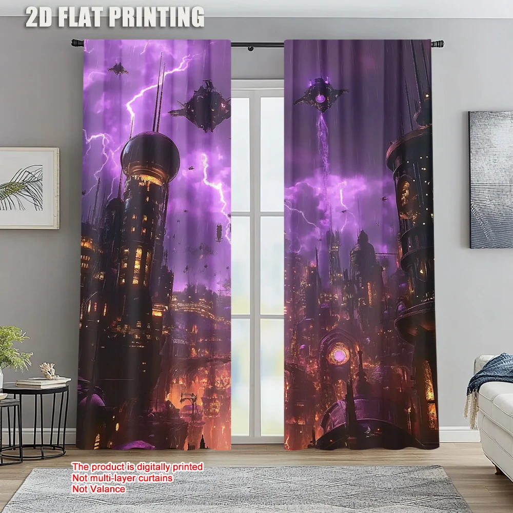 

2pc, Window Drapes Storm Castle Polyester,Without Electricity Spring Party & Holiday Decor for Daily home decoration