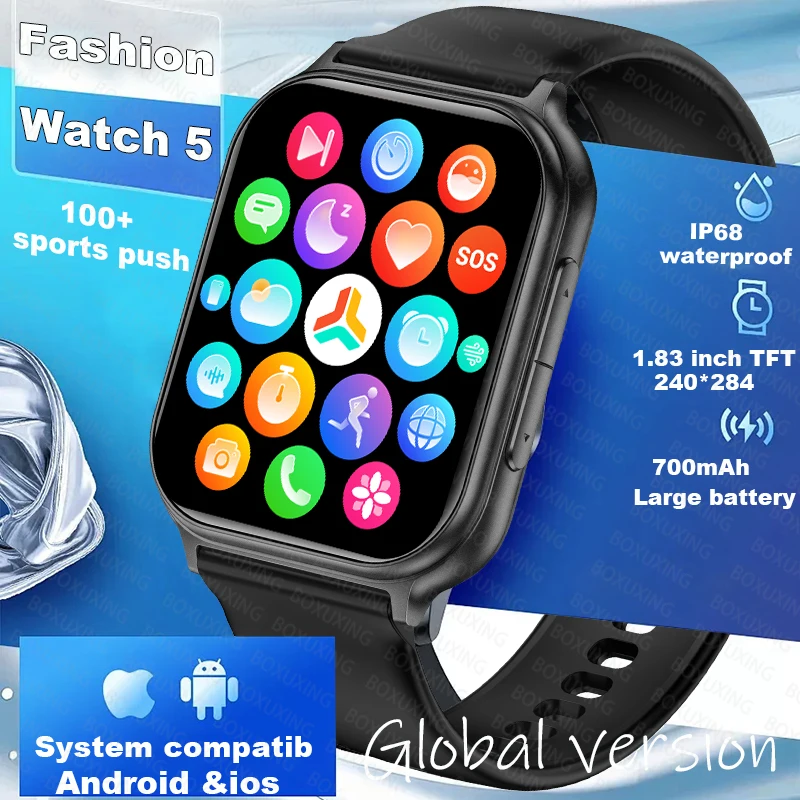 

700mAh Big battery Smart Watch Men Women Outdoor Sports Fitness Heart Rate GPS Track IP68 Waterproof Bluetooth Call Smartwatches