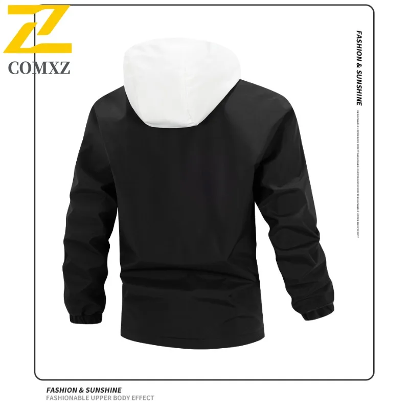 سترة COMXZ للرجال عالية الجودة بغطاء للرأس للمغامرة الخارجية سترات للدراجات النارية مقاومة للرياح للتنزه سيرًا على الأقدام سترة دراجة نارية خفيفة الوزن #6