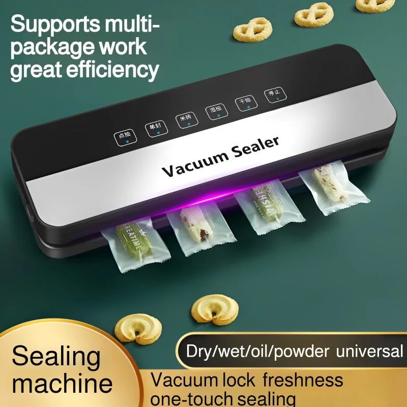 JMY Automatic Vacuum Sealer Machine For Dry Wet Food Preservation Compact Fresh Keeping Sealer Oil/Powder Safe AutoSealing