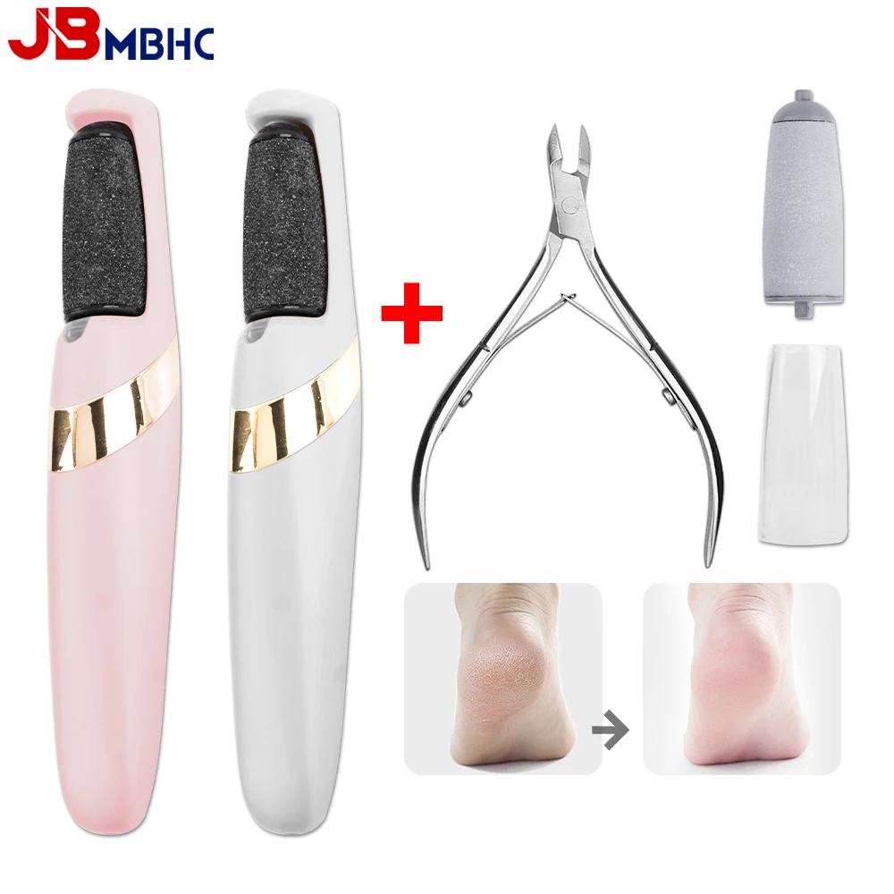 

Электрическая пилка для ног, средство для удаления мозолей, профессиональная шлифовальная машинка для ног, инструменты для педикюра, скруббер для пятки с трещинами и омертвевшей кожей + ногтевой резак