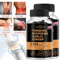 Turmeric Ginger Supplement, Piperine 2360 Mg, Supports Digestive & Immune Health, Improves Inflammation & Promotes Joint Health