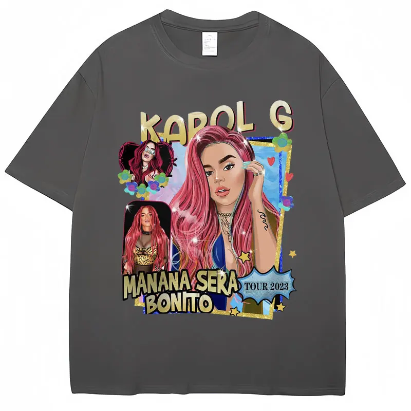 Hot Singer Karol G Graphic T-shirt Manana Sera Bonito Fashion Aesthetic Popular Tee Shirt Men Women Loose Hip Hop Cotton T Shirt