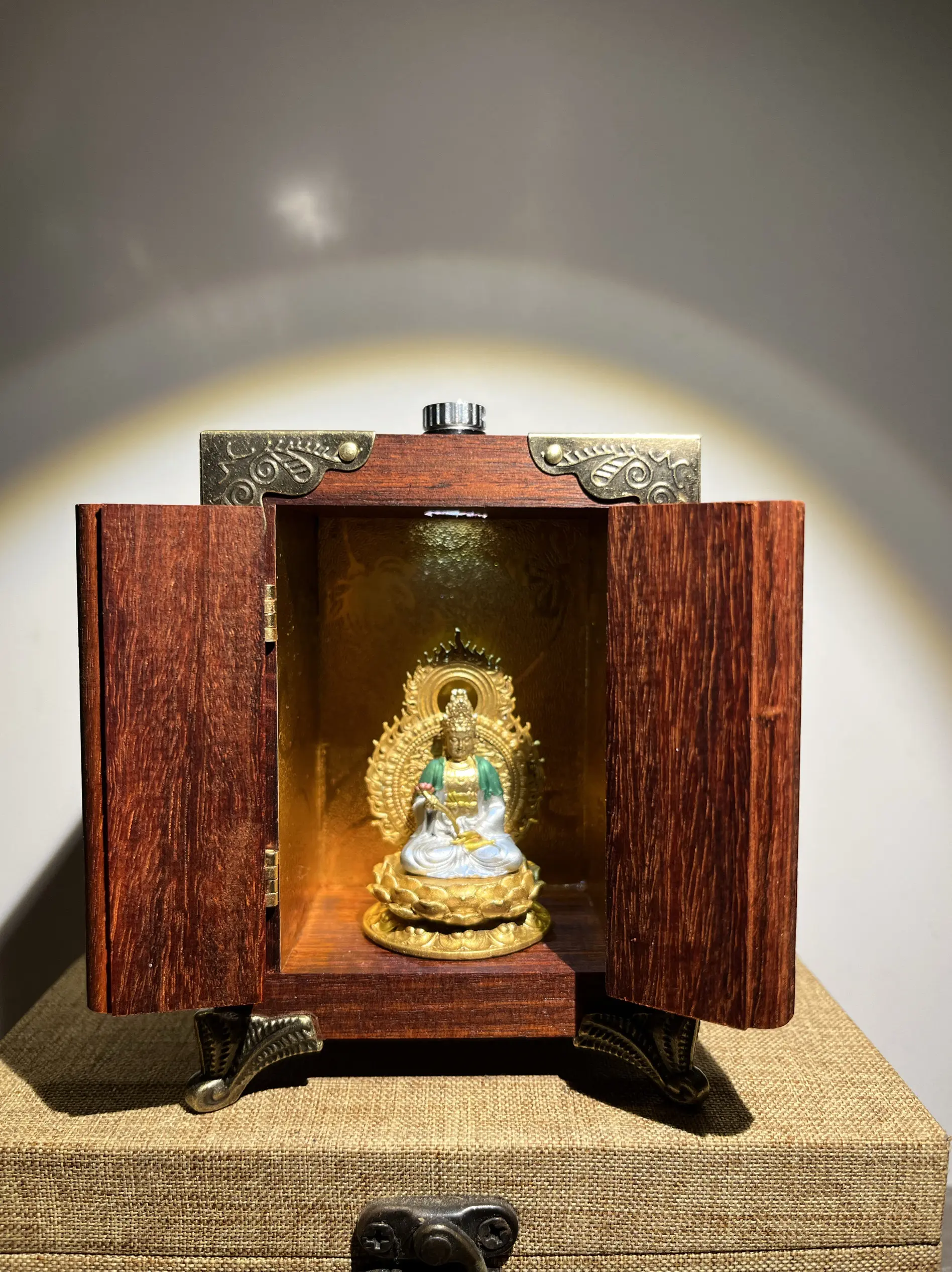 Zodiac Guardian Buddha Pure Precision Casting Hand Painting with Buddha Niches Manshu Puxian Vanity Acalanatha Amitabha Buddha