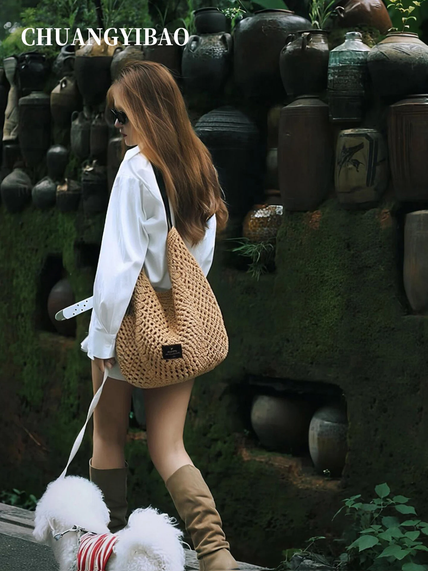Bolsa de Praia Feminina de Pal - Woven Straw Bag avaliação e preço