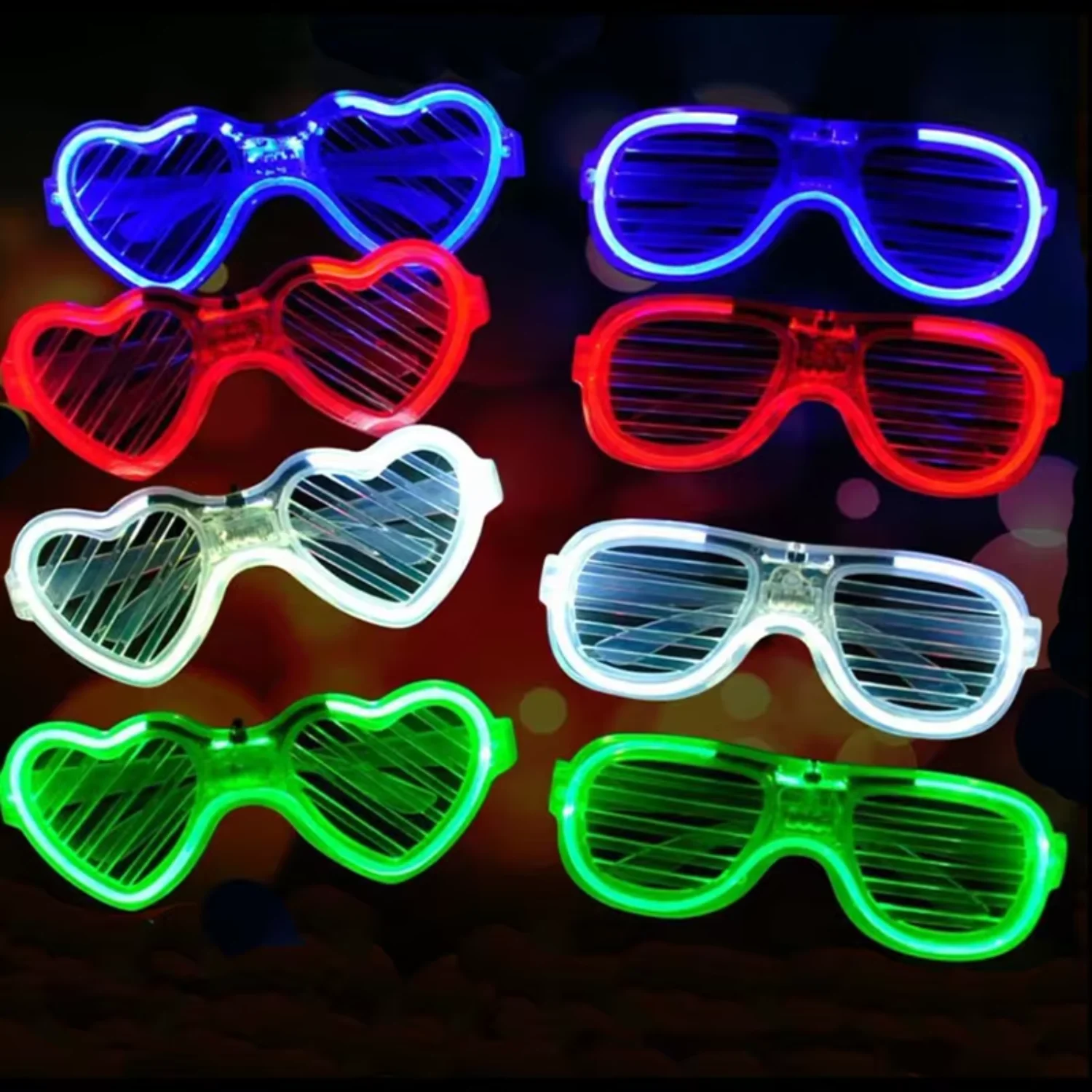 Plastic  LED shutter 4 color led glow glasses  for kids adult teenager