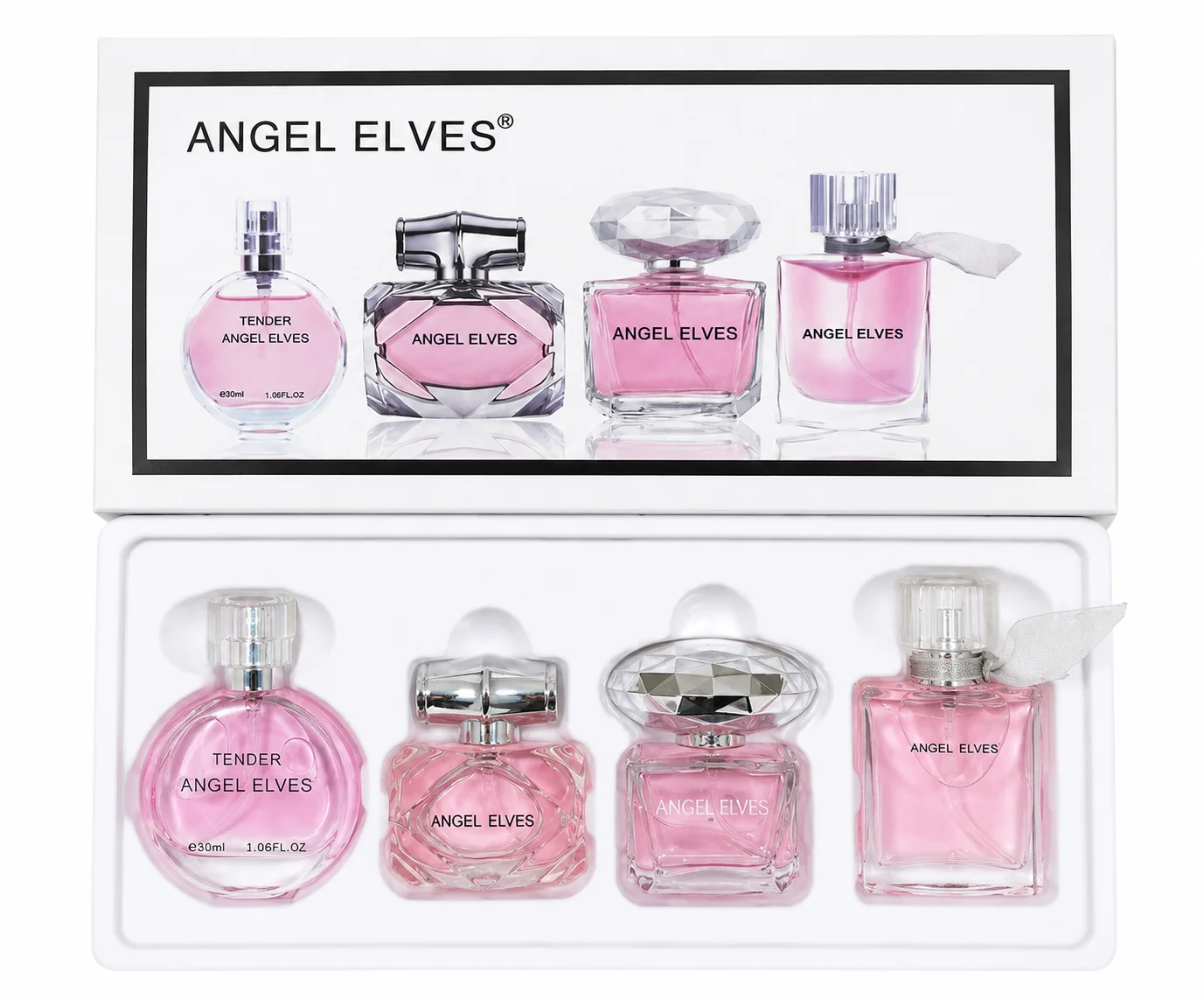 

Angel Elves Perfume Set for Women 4pcs - Sweet Floral Fruity Fragrance Collection - Long Lasting Eau de Toilette Gift Box - Miniature Bottles