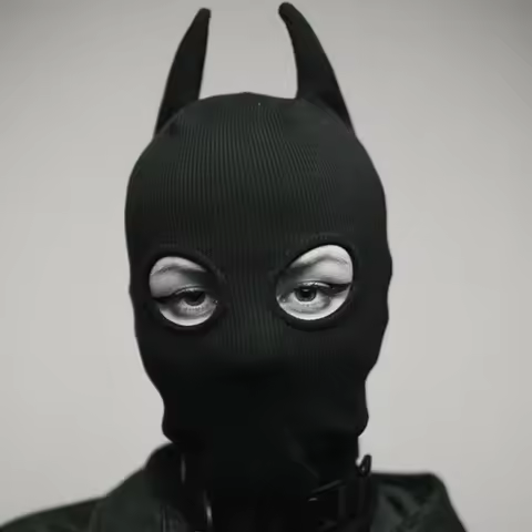 High Street Funny Style Personality Black Cartoon Mask For Halloween Cosplay Masked Hat