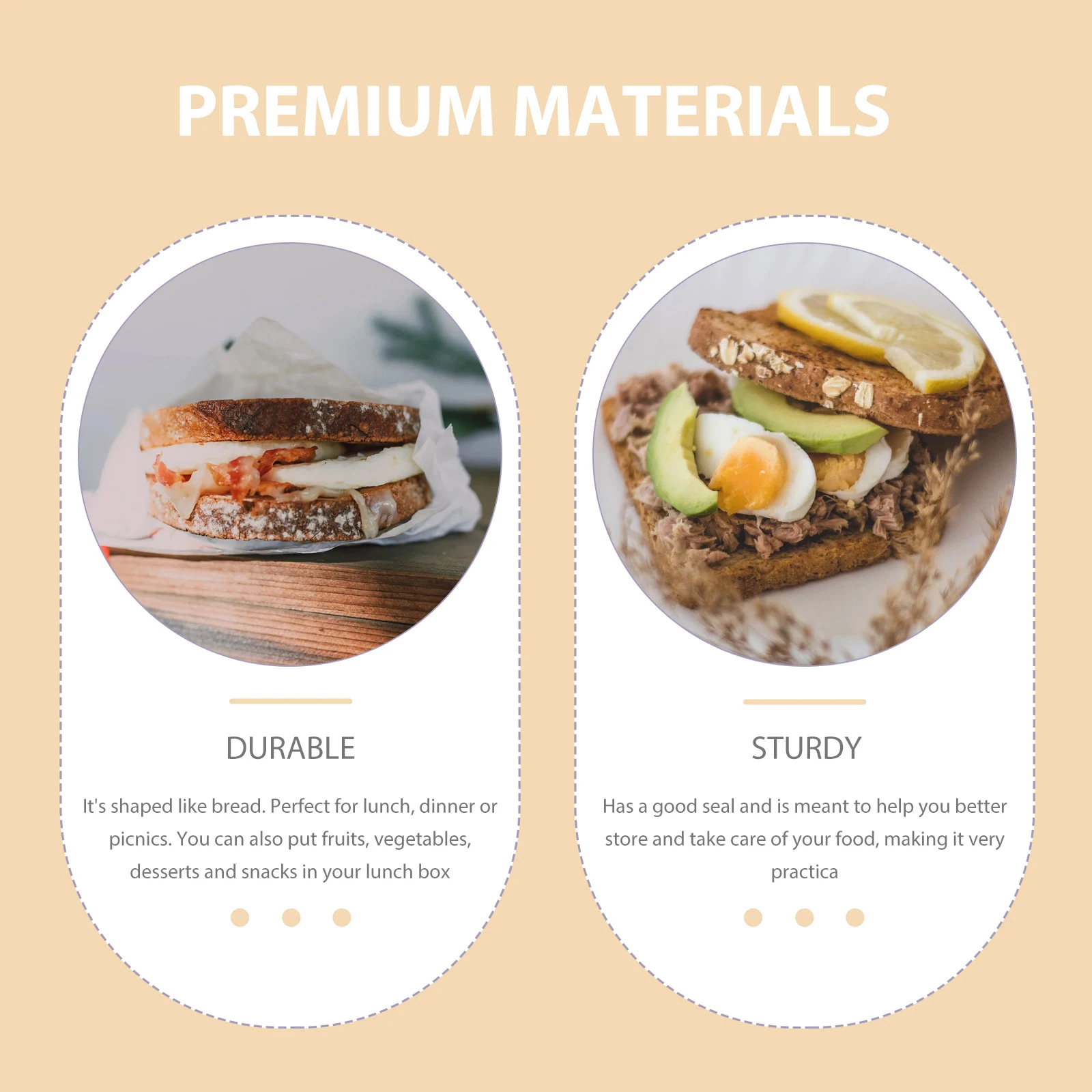 

4pcs Portable Lunch Box Reusable Sandwich Container Leak Proof Food Storage Case Bamboo Fiber Microwave Safe for Snacks Baby
