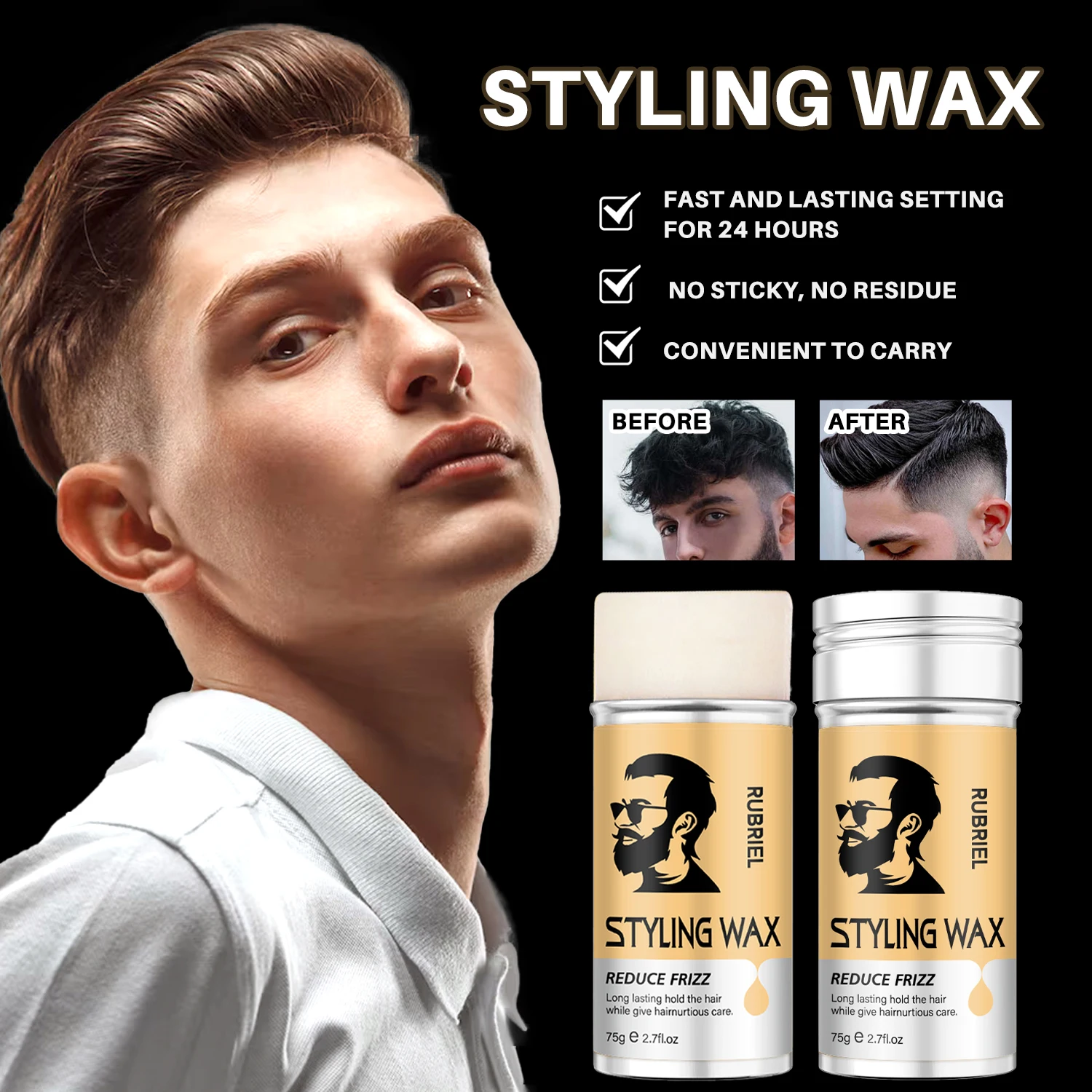 

Hair Wax Stick For Hair Men Lasting Dry Stereotype Type Hair Balsam Oil Wax For Hair Styling Edge Control Sea Salt Spray For Men