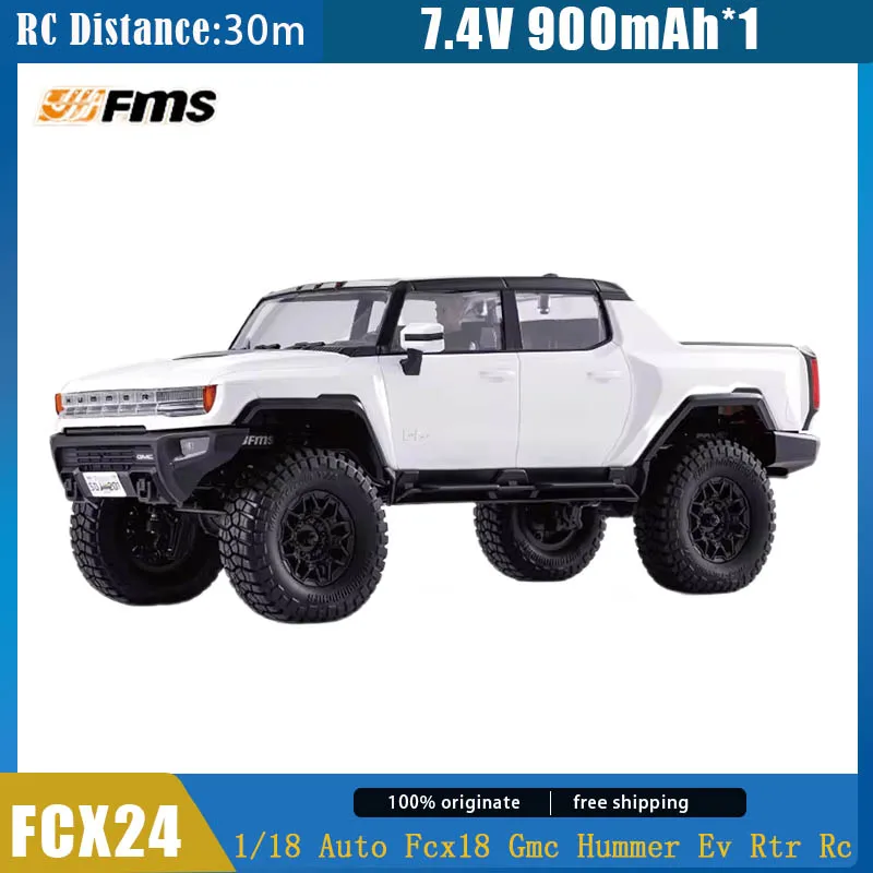 FMS 1:18 Hummer Ev Rtr Rc Car Auto Fcx18 Gmc New Energy Off-Road Pickup Alloy Miniature Monster Truck Lorry Toy RC Car Kids Gift