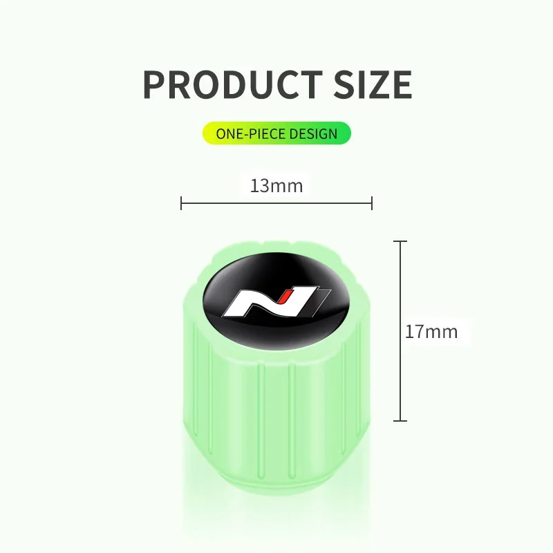 4 قطعة N خط شعار سيارة مضيئة الإطارات صمام قبعات الفلورسنت ليلة متوهجة لشركة هيونداي i30 ix35 كوبيه توكسون سوناتا إلنترا كونا