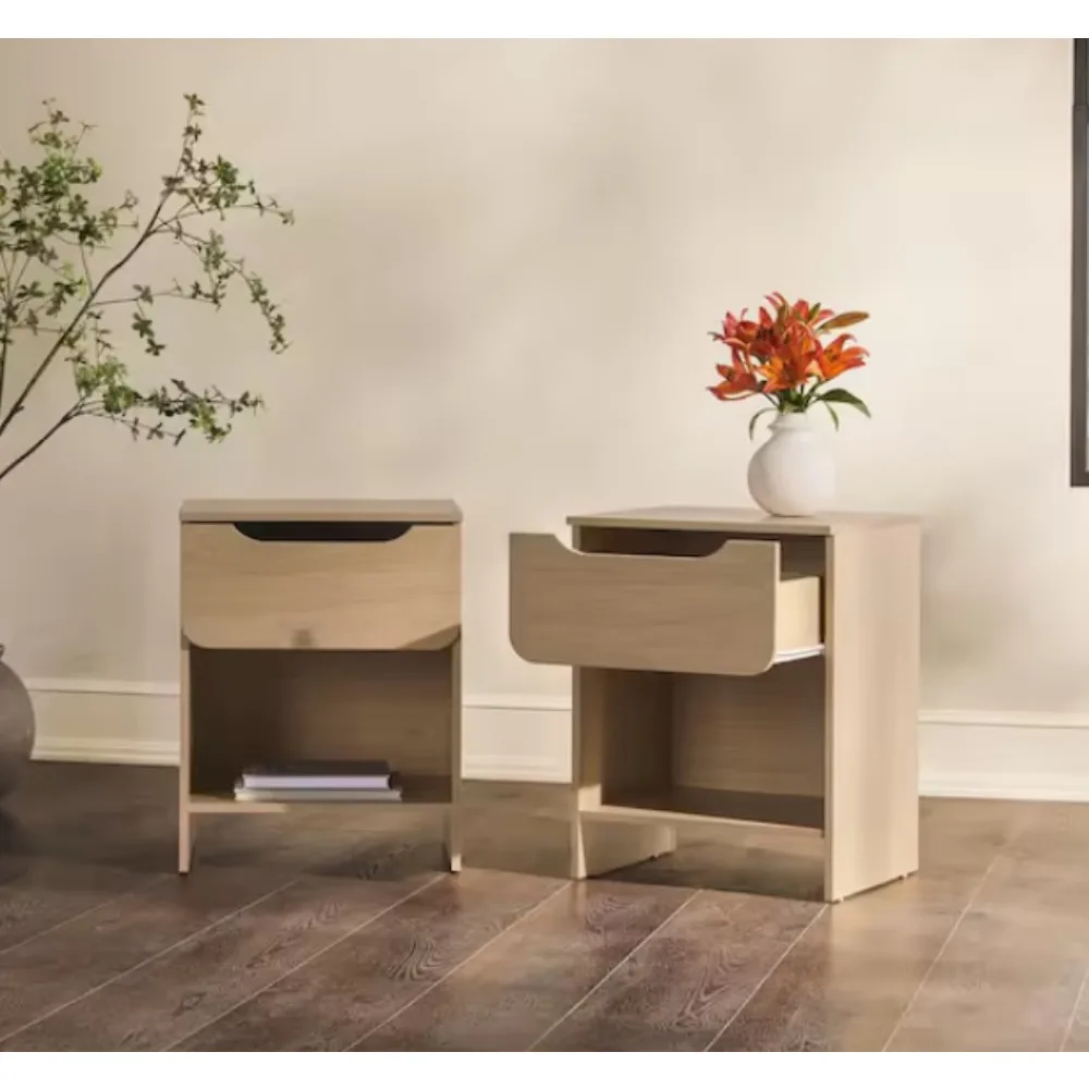 

1-Drawer Modern Nightstand with Cubby . furniture bedroom nightstands for bedroom