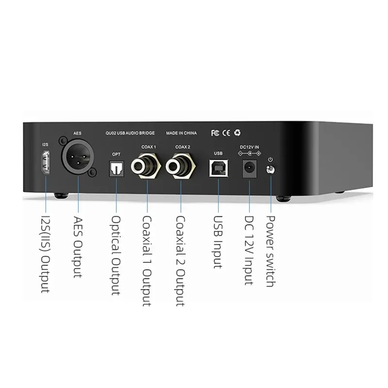 

【HOT】Quloos QU02 USB Bridge USB Digital Audio Interface To SPDIF AES/EBU I2S Support DSD512