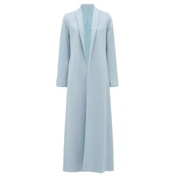 Blue Women Blazer Shawl Lapel Long 1 Piece Jacket Formal Occasion Business Office Female Clothing Luxury Dubai Abayas Clothing
