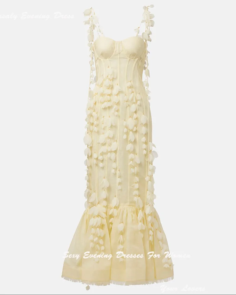 อย่างเป็นทางการ FBساتة Elegant 3D ดอกไม้ที่กําหนดเองชุดราตรีผู้หญิงสปาเก็ตตี้ค็อกเทลปาร์ตี้ชุด